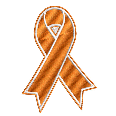 LEUKEMIA Awareness - Orange Ribbon - 10" Embroidered Iron or Sew-on X-Large Back Patch