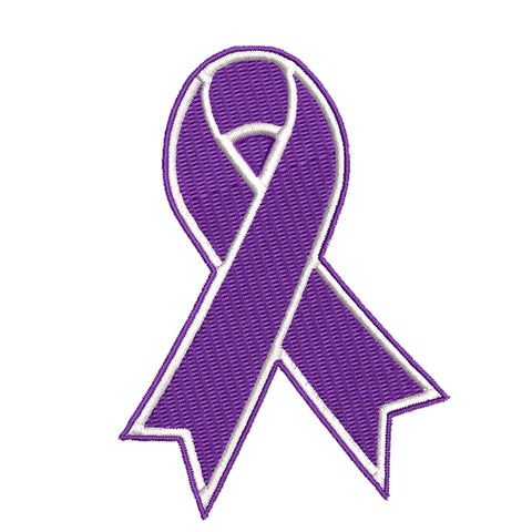 LUPUS Awareness - Purple Ribbon - 3.5" Embroidered Iron or Sew-on Patch