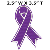 OPIOID CRISIS Awareness - Purple Ribbon - 3.5" Embroidered Iron or Sew-on Patch