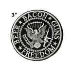 BEER - BACON - GUNS - FREEDOM Embroidered Patch Tactical Military Morale Biker Motorcycle Humor Saying Quote Series