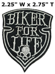 BIKER FOR LIFE Embroidered Patch Tactical Military Morale Biker Motorcycle Quote Saying Humor Series