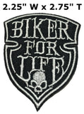 BIKER FOR LIFE Embroidered Patch Tactical Military Morale Biker Motorcycle Quote Saying Humor Series