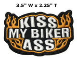 KISS MY BIKER ASS Embroidered Patch Tactical Military Morale Biker Motorcycle Quote Saying Humor Series