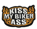 KISS MY BIKER ASS Embroidered Patch Tactical Military Morale Biker Motorcycle Quote Saying Humor Series