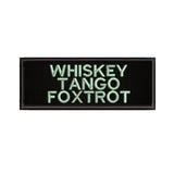 Whiskey Tango Foxtrot 4" W x 1.5" T Embroidered Iron or Sew-on Patch