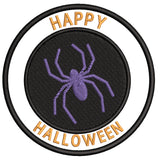 Happy Halloween - Spider - 3.5" Embroidered Iron or Sew-on Patch