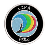 Lima, Peru Surfer 3.5" Embroidered Iron or Sew-on Patch