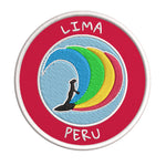 Lima, Peru Surfer 3.5" Embroidered Iron or Sew-on Patch