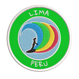 Lima, Peru Surfer 3.5" Embroidered Iron or Sew-on Patch