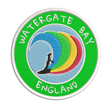 Watergate Bay, England Surfer 3.5" Embroidered Iron or Sew-on Patch