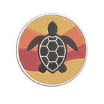 Sea Turtle Silhouette 3.5" Embroidered Iron or Sew-on Patch