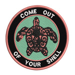 Tribal Turtle Come Out of Your Shell 3.5" Embroidered Iron or Sew-on Patch