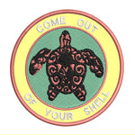 Tribal Turtle Come Out of Your Shell 3.5" Embroidered Iron or Sew-on Patch