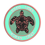 Tribal Turtle Good Vibes & Ocean Tides 3.5" Embroidered Iron or Sew-on Patch