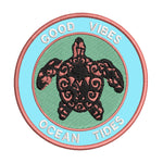 Tribal Turtle Good Vibes & Ocean Tides 3.5" Embroidered Iron or Sew-on Patch