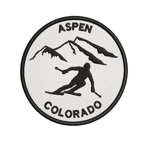 Aspen, Colorado - Extreme Sports Skier 3.5" Embroidered Iron or Sew-on Patch