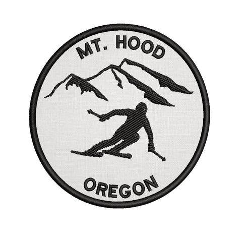 Mt. Hood, Oregon - Extreme Sports Skier 3.5" Embroidered Iron or Sew-on Patch