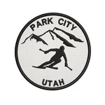 Park City, Utah - Extreme Sports Skier 3.5" Embroidered Iron or Sew-on Patch