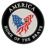 US Flag with Eagle - Home of the Brave 3.5" Embroidered Iron or Sew-on Patch