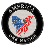 America- One Nation - Eagle - 3.5" Embroidered Iron or Sew-on Patch