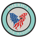 America- One Nation - Eagle - 3.5" Embroidered Iron or Sew-on Patch