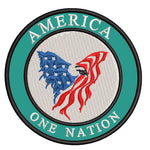 America- One Nation - Eagle - 3.5" Embroidered Iron or Sew-on Patch