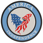 America- Independence - Eagle - 3.5" Embroidered Iron or Sew-on Patch