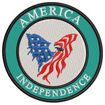 America- Independence - Eagle - 3.5" Embroidered Iron or Sew-on Patch