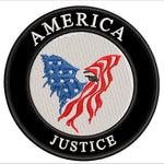 America- Justice - Eagle - 3.5" Embroidered Iron or Sew-on Patch