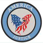 America- Justice - Eagle - 3.5" Embroidered Iron or Sew-on Patch