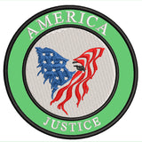 America- Justice - Eagle - 3.5" Embroidered Iron or Sew-on Patch