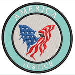 America- Justice - Eagle - 3.5" Embroidered Iron or Sew-on Patch