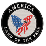 America- Land of the Free - Eagle - 3.5" Embroidered Iron or Sew-on Patch