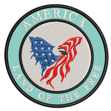 America- Land of the Free - Eagle - 3.5" Embroidered Iron or Sew-on Patch