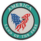 America- Land of the Free - Eagle - 3.5" Embroidered Iron or Sew-on Patch