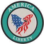 America- Liberty - Eagle - 3.5" Embroidered Iron or Sew-on Patch