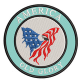 America- Old Glory - Eagle - 3.5" Embroidered Iron or Sew-on Patch