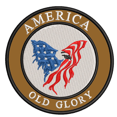 America- Old Glory - Eagle - 3.5" Embroidered Iron or Sew-on Patch