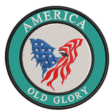 America- Old Glory - Eagle - 3.5" Embroidered Iron or Sew-on Patch