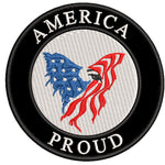 America - Proud - Eagle - 3.5" Embroidered Iron or Sew-on Patch