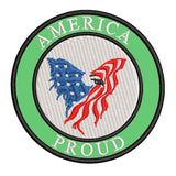 America - Proud - Eagle - 3.5" Embroidered Iron or Sew-on Patch