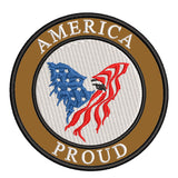 America - Proud - Eagle - 3.5" Embroidered Iron or Sew-on Patch