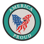 America - Proud - Eagle - 3.5" Embroidered Iron or Sew-on Patch