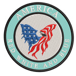 America - Red White and Blue - Eagle - 3.5" Embroidered Iron or Sew-on Patch