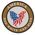 America - Red White and Blue - Eagle - 3.5" Embroidered Iron or Sew-on Patch