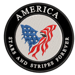 America - Stars and Stripes Forever - Eagle - 3.5" Embroidered Iron or Sew-on Patch