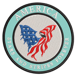 America - Stars and Stripes Forever - Eagle - 3.5" Embroidered Iron or Sew-on Patch