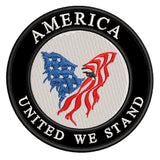 America - United We Stand - Eagle - 3.5" Embroidered Iron or Sew-on Patch