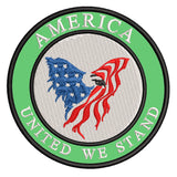 America - United We Stand - Eagle - 3.5" Embroidered Iron or Sew-on Patch