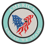 America - United We Stand - Eagle - 3.5" Embroidered Iron or Sew-on Patch